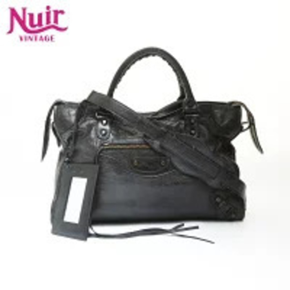 Balenciaga City Leather Handbag Black
